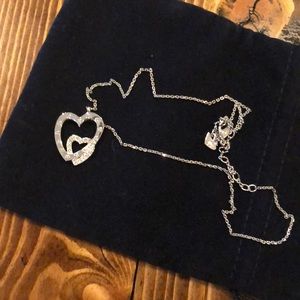 Swarovski double heart necklace